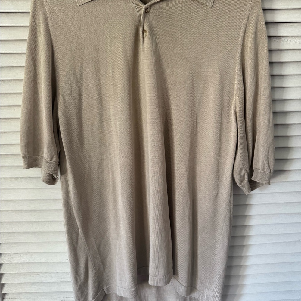 Anthology Silk XL Classic Tan Polo Shirt for Men